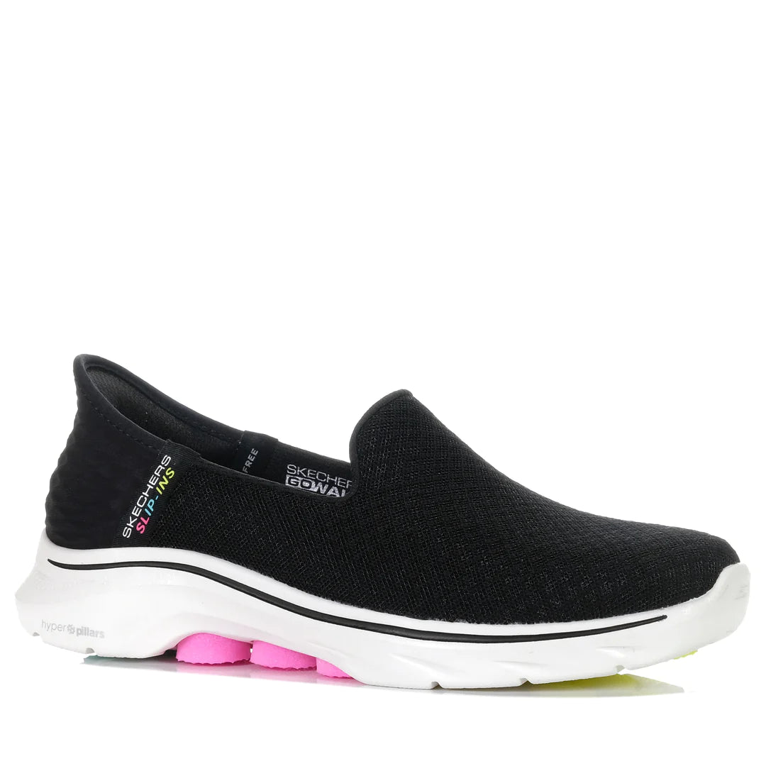 - Skechers Womens GO Walk 7   - BLACK / HOT PINK - (125228.BKHP) - HOT - R2L16