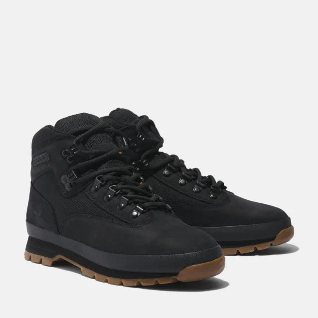 .Timberland Men's Euro Hiker Mid - Black - (T1OABS319BK) - BLK Nubuck - HIK - R2L14