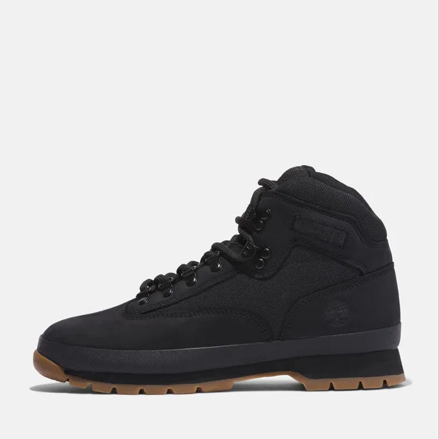 .Timberland Men's Euro Hiker Mid - Black - (T1OABS319BK) - BLK Nubuck - HIK - R2L14