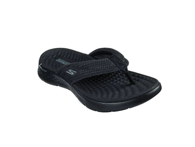 .Skechers GOwalk Flex Sandal Impress - Black/Black - (141445.BBK) - GFS - R2L16