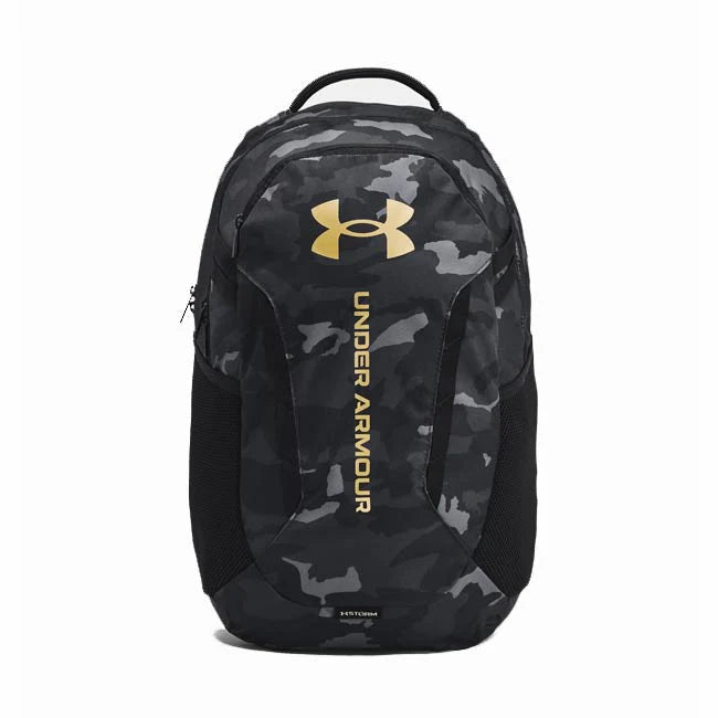 .Under Armour Hustle 6.0 BackPack - Black/Black/Metallic Gold - (1384672 001)