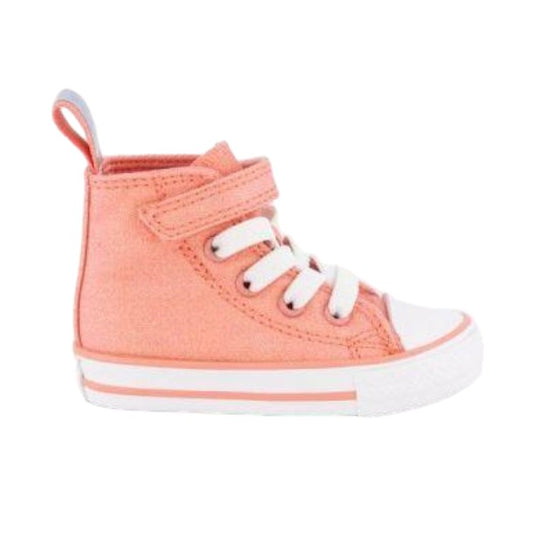 + CONVERSE TODDLER CHUCK TAYLOR ALL STAR EASY HIGH CUT (FLAMINGO COLOUR) (A03590) - FLA - R1L1