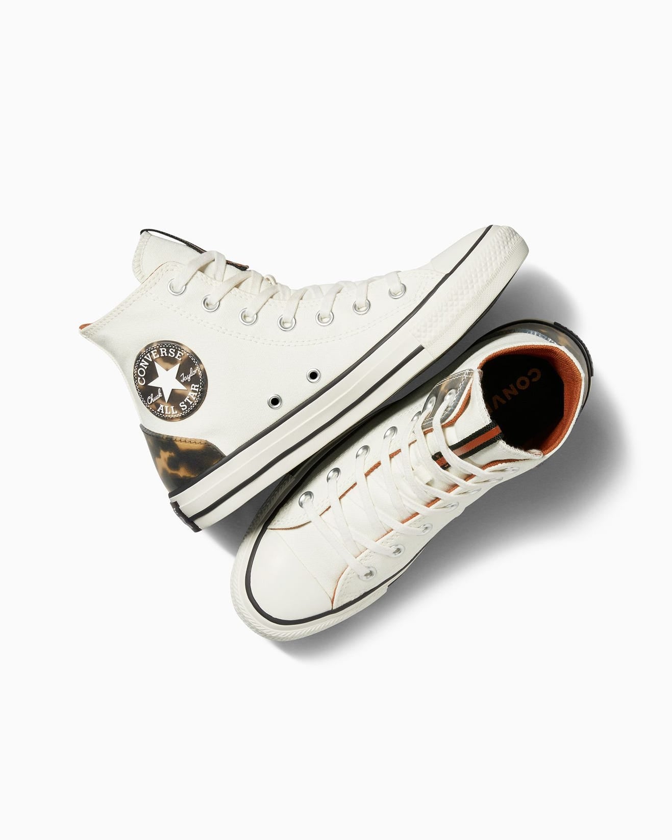 .Converse Unisex Chuck Taylor All Star Tortoise High Top Egret Seasonal Colour Hi Top - (A04647) - TOR - R1L6