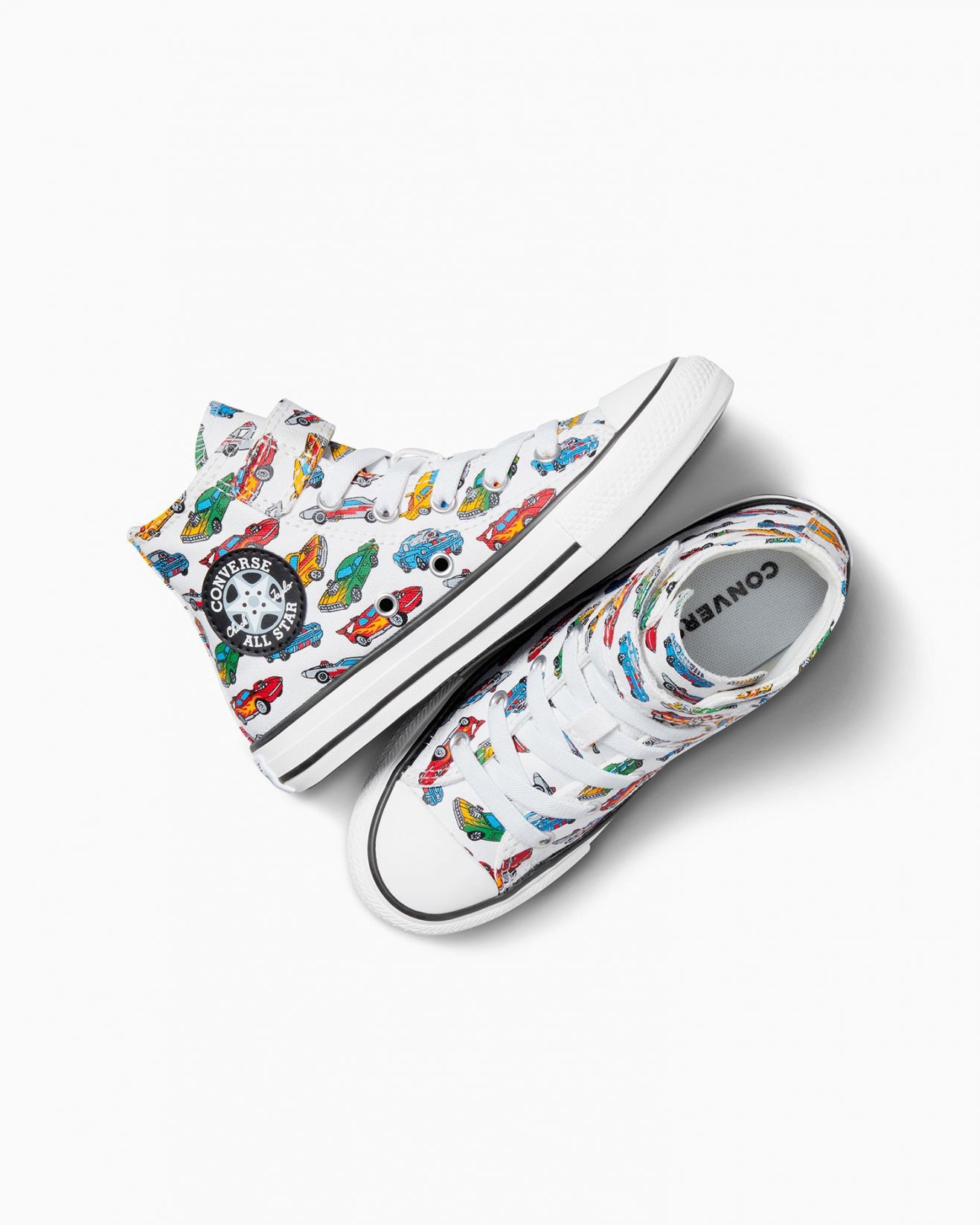 - Converse Kids All Star Cars White/Yellow/Red Hi Top - (A04743) - CRS - R1L1