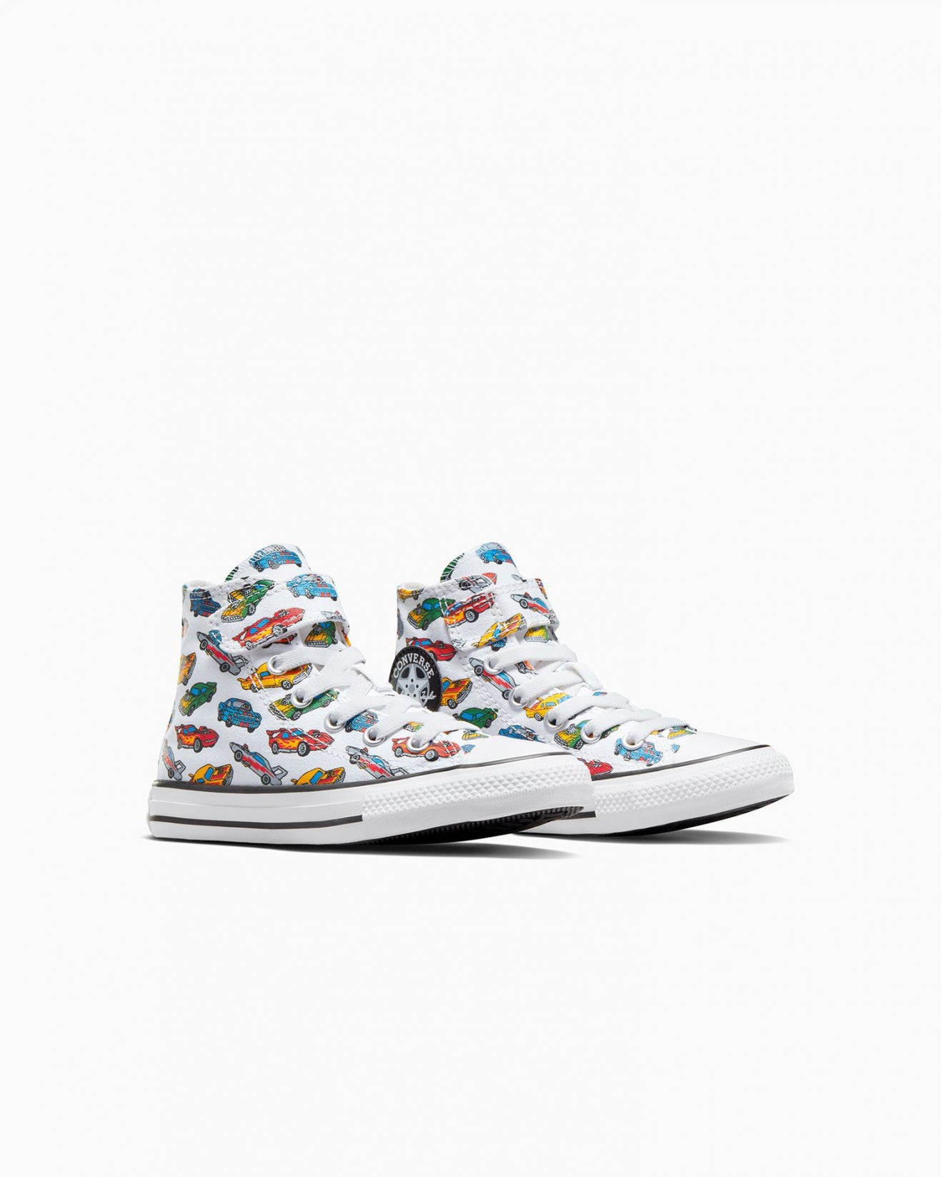 - Converse Kids All Star Cars White/Yellow/Red Hi Top - (A04743) - CRS - R1L1