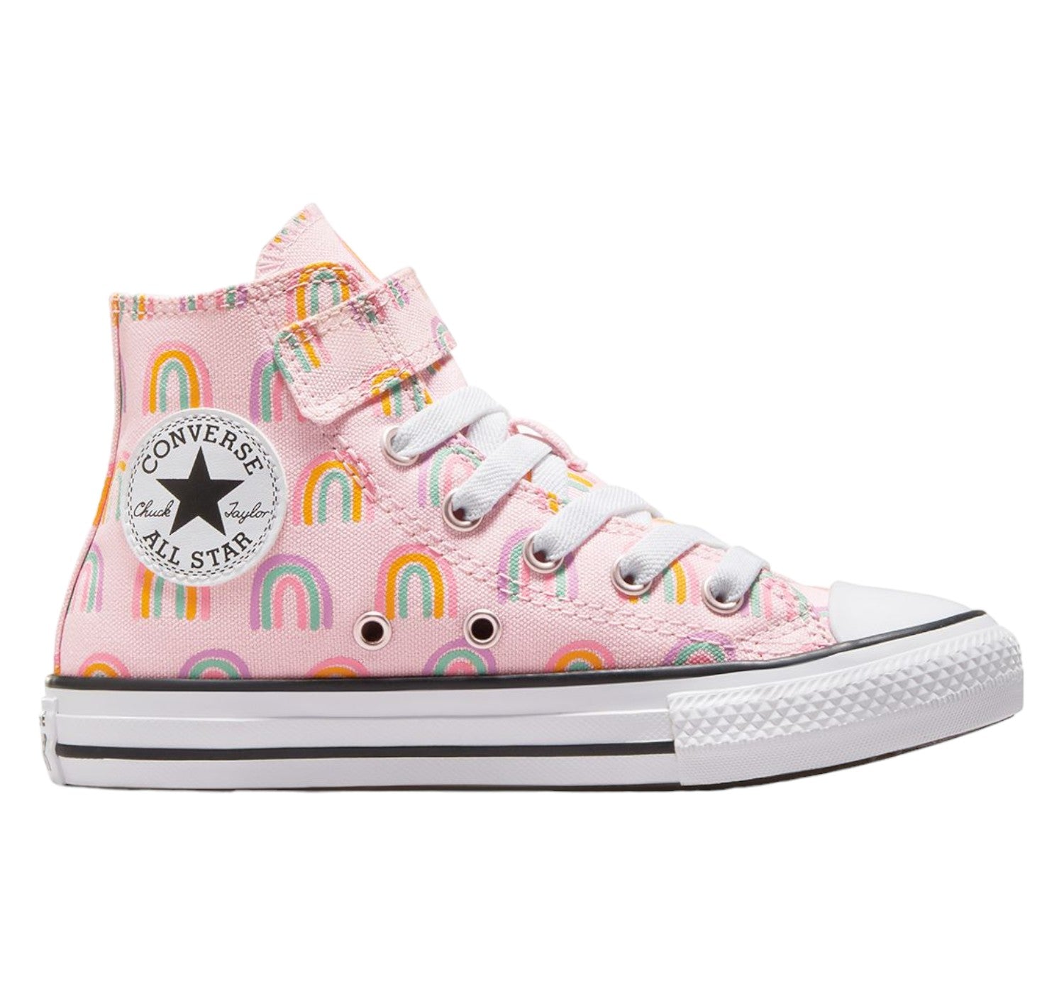 Chuck Taylor All Star 1V Rainbows Junior High Top Pink Foam A0477 Shoe Bizz