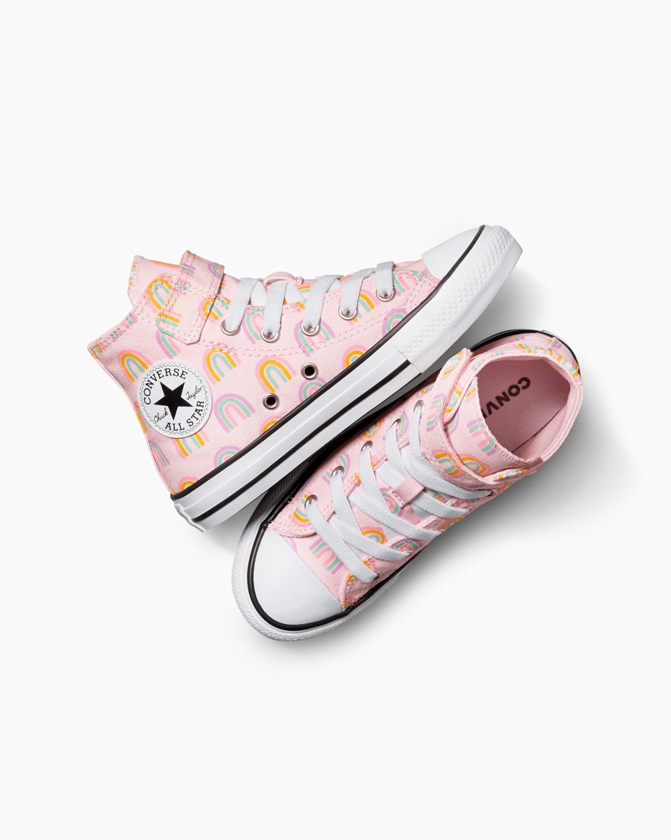 - Chuck Taylor All Star 1V Rainbows Junior High Top Pink Foam - (A04771) - BR - R1L1