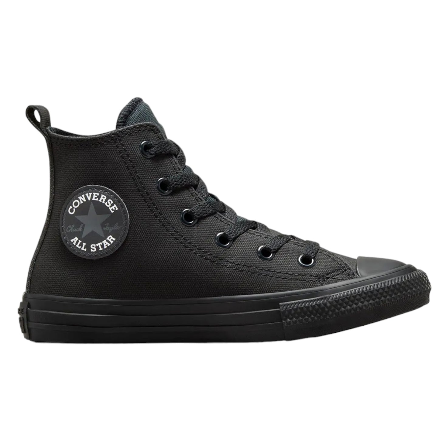 .Converse Everyday Essentials Hi Kids Black Mono Hi Top - (A05383) - BB1 - R1L1