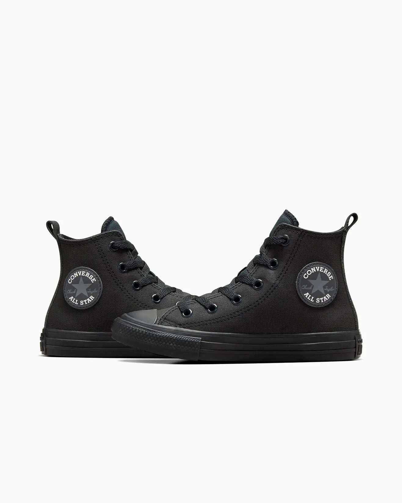 .Converse Everyday Essentials Hi Kids Black Mono Hi Top - (A05383) - BB1 - R1L1