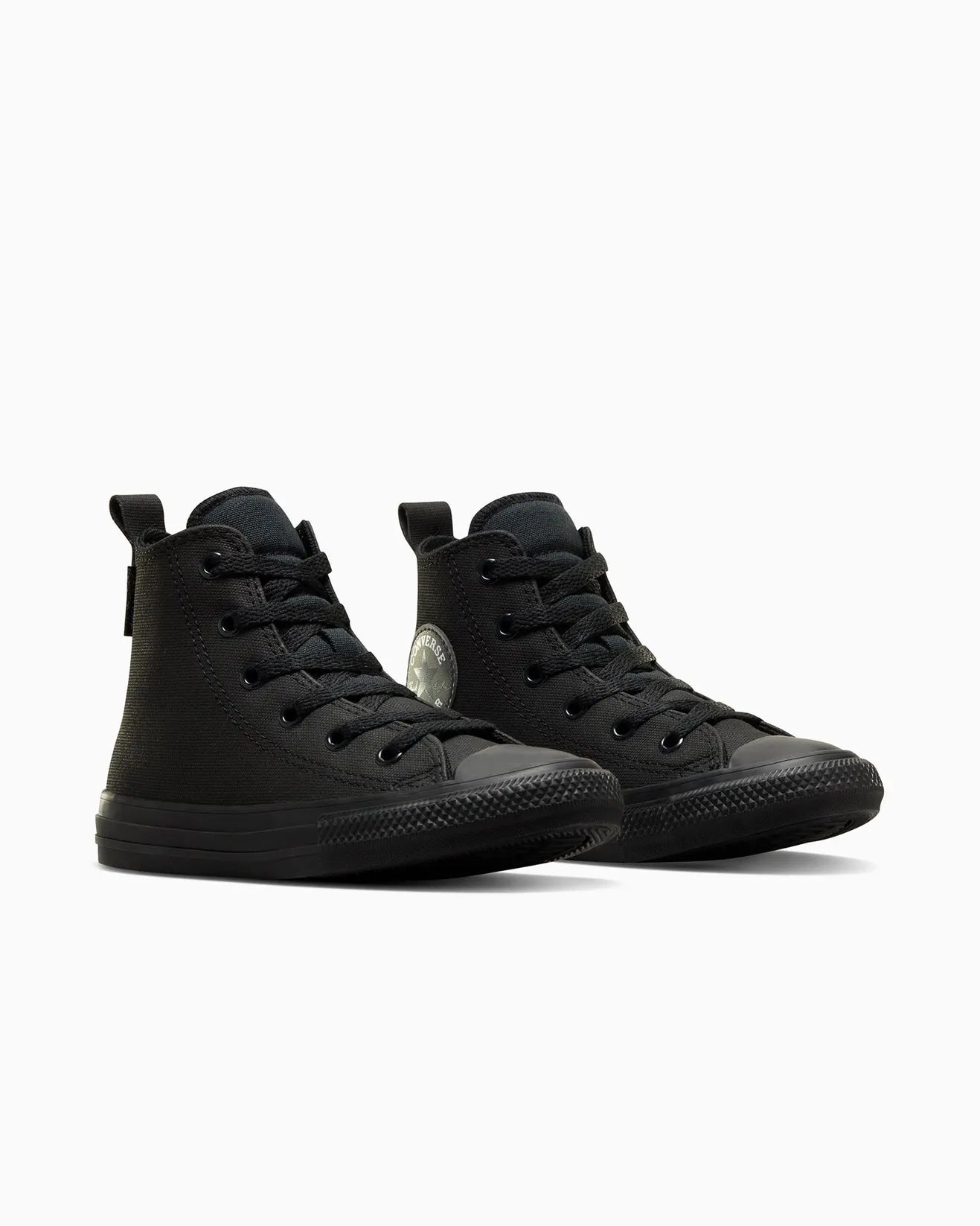 .Converse Everyday Essentials Hi Kids Black Mono Hi Top - (A05383) - BB1 - R1L1