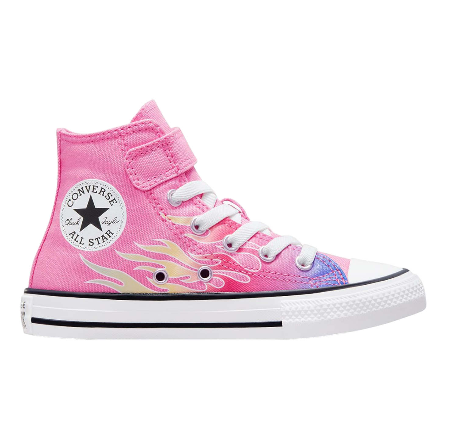 - Chuck Taylor All Star Cars Junior High Top Converse Pink Flame Hi Top -  (AO6126) - FM - R1L1