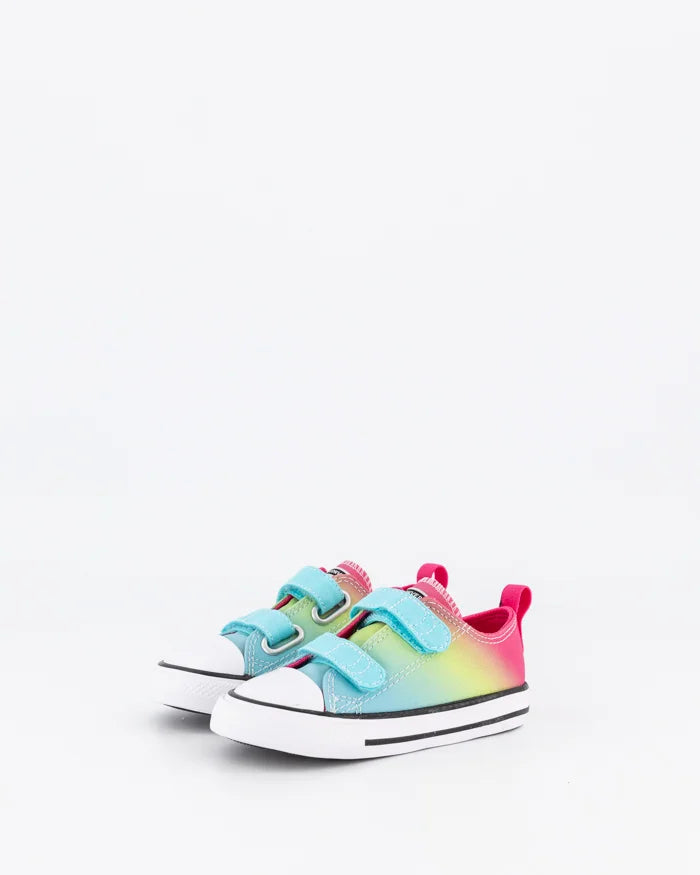 .Converse INFANT CT 2V HYPR BRIGHTS LOW CYN - Cyan/ChaosFuschia/Slime - (A07423) - CYT - R1L1