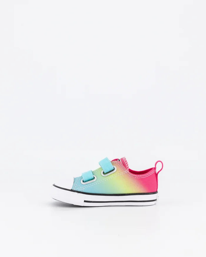 .Converse INFANT CT 2V HYPR BRIGHTS LOW CYN - Cyan/ChaosFuschia/Slime - (A07423) - CYT - R1L1
