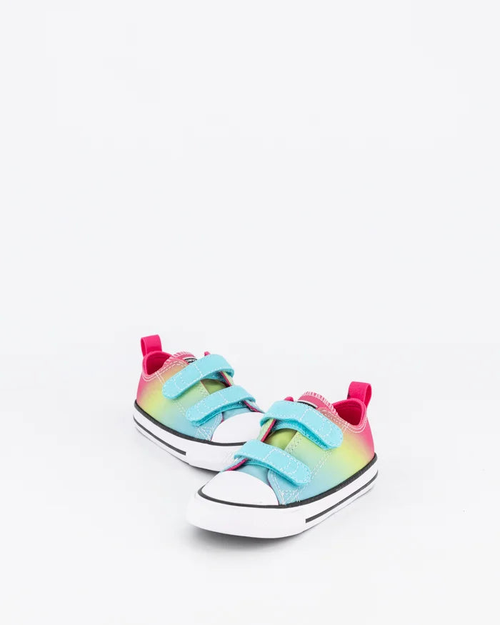 .Converse INFANT CT 2V HYPR BRIGHTS LOW CYN - Cyan/ChaosFuschia/Slime - (A07423) - CYT - R1L1