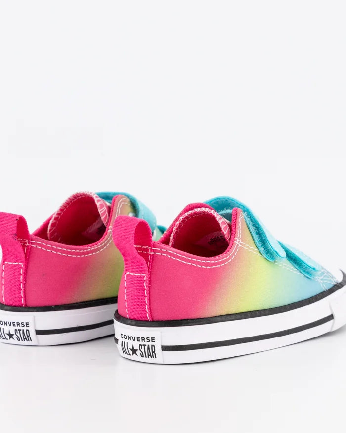 .Converse INFANT CT 2V HYPR BRIGHTS LOW CYN - Cyan/ChaosFuschia/Slime - (A07423) - CYT - R1L1