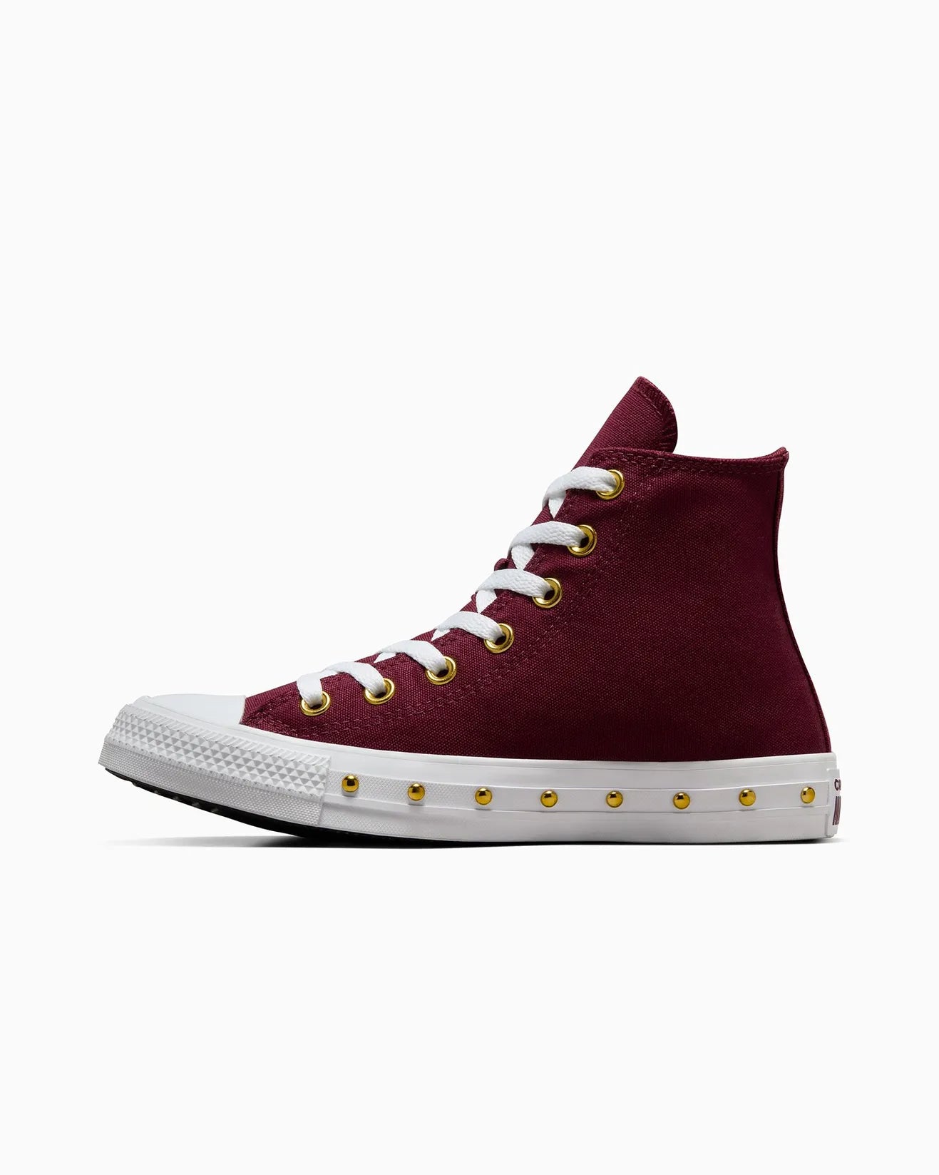 - Converse Chuck Taylor Womens Star Studded Hi - Deep Bordeaux/White/Gold - (A07906) - BDU- R1L7