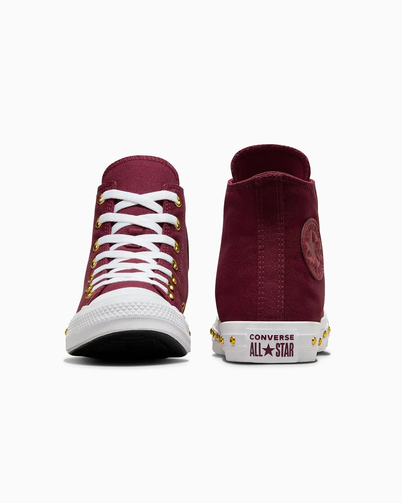 - Converse Chuck Taylor Womens Star Studded Hi - Deep Bordeaux/White/Gold - (A07906) - BDU- R1L7