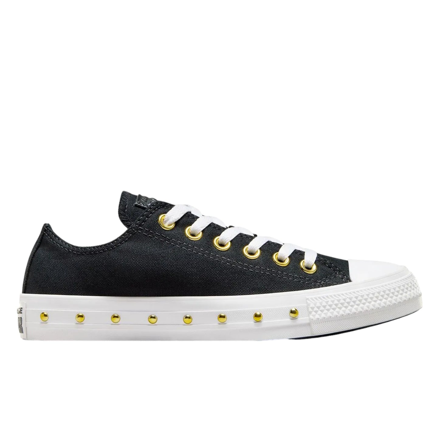 - Converse Chuck Taylor Womens Star Studded Lo -Black/White/Gold - (A07907) - OG- R1L7