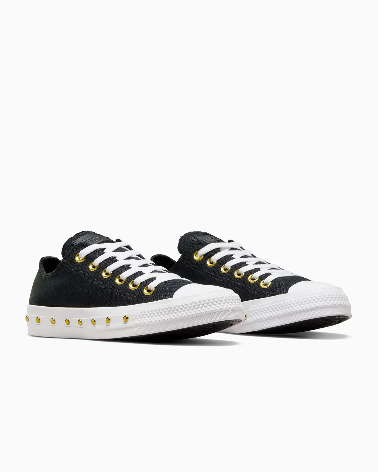 - Converse Chuck Taylor Womens Star Studded Lo -Black/White/Gold - (A07907) - OG- R1L7