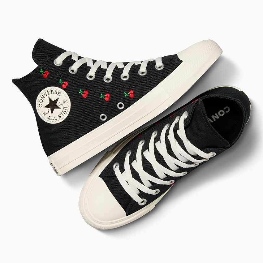 - Converse Chuck Taylor Womens Cherry On HI Top - BLACK/ EGRET /RED (A08142) - CRY - R1L8