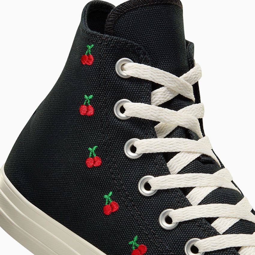 - Converse Chuck Taylor Womens Cherry On HI Top - BLACK/ EGRET /RED (A08142) - CRY - R1L8