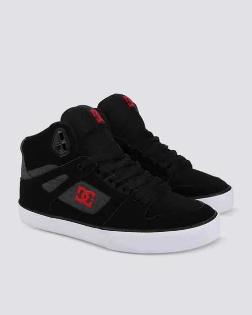 .DC Mens Pure High Top WC - BLACK/RED/BLACK - (ADYS400043-009) - PBK - R2L11