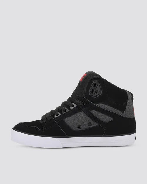 .DC Mens Pure High Top WC - BLACK/RED/BLACK - (ADYS400043-009) - PBK - R2L11