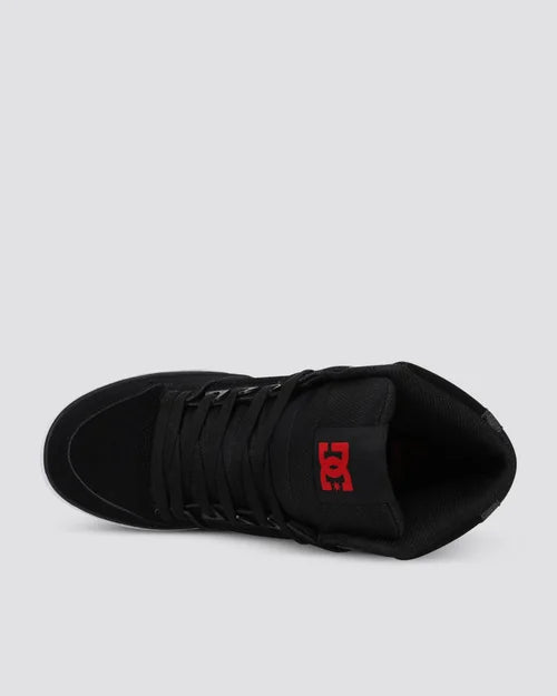 .DC Mens Pure High Top WC - BLACK/RED/BLACK - (ADYS400043-009) - PBK - R2L11