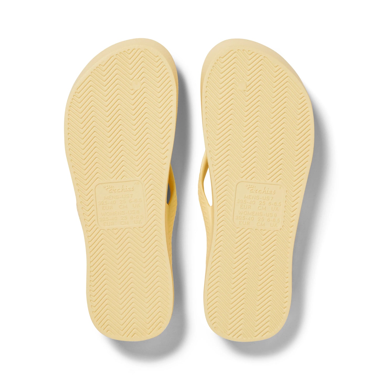 .Archies Unisex Classic Arch Support Lemon Jandals - LMN - F