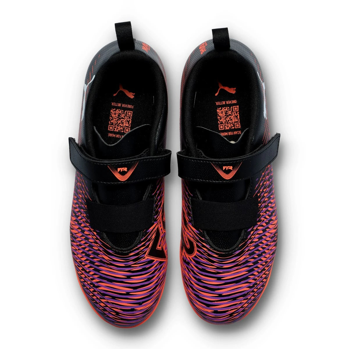 .PUMA FUTURE 8 PLAY FG/AG RB KIDS FOOTBALL BOOTS - Black/White/Glowing Red - (108286-01) - PR8 - R2L17
