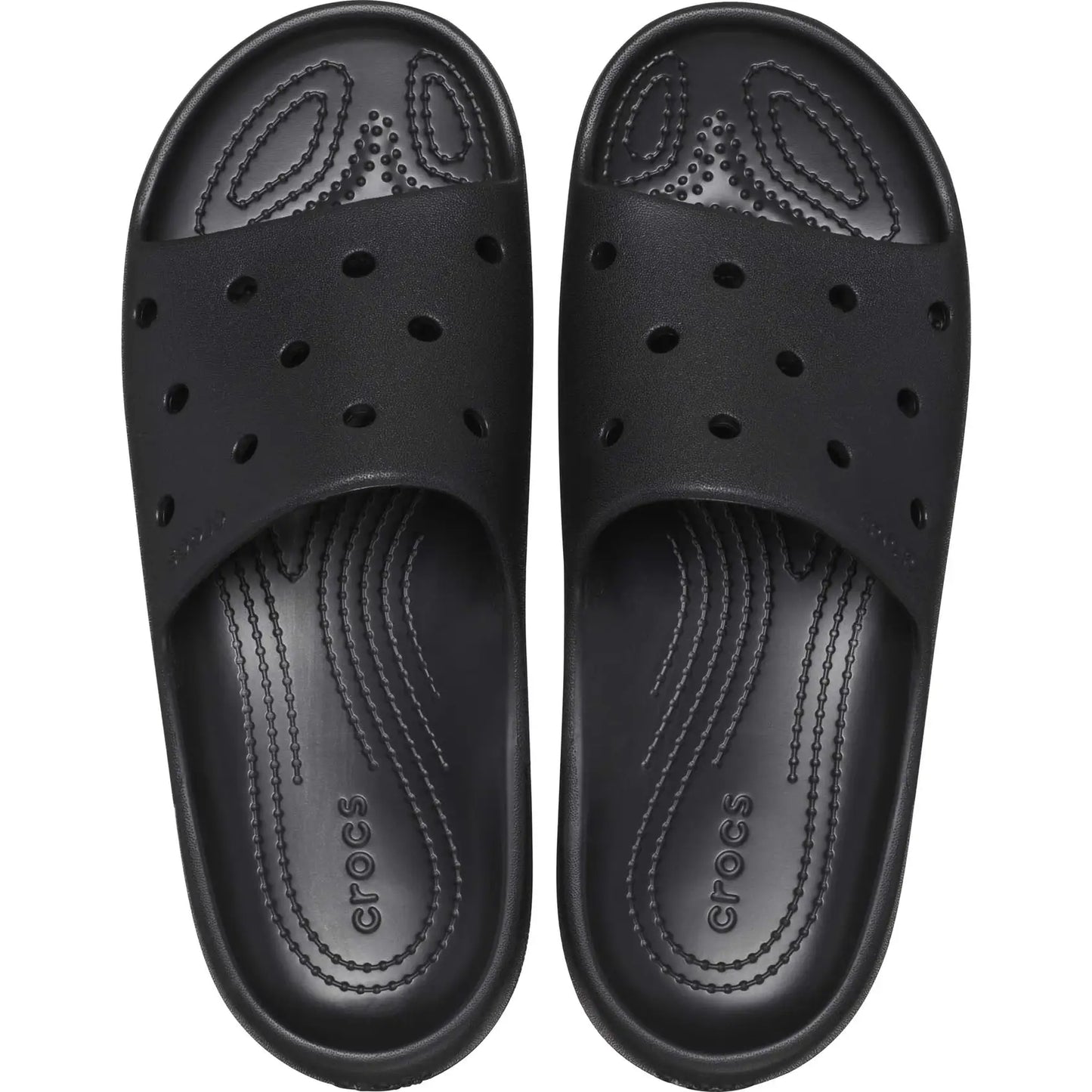 - Crocs Classic Slides (Scuffs) Mens Black - (209401-001) - F