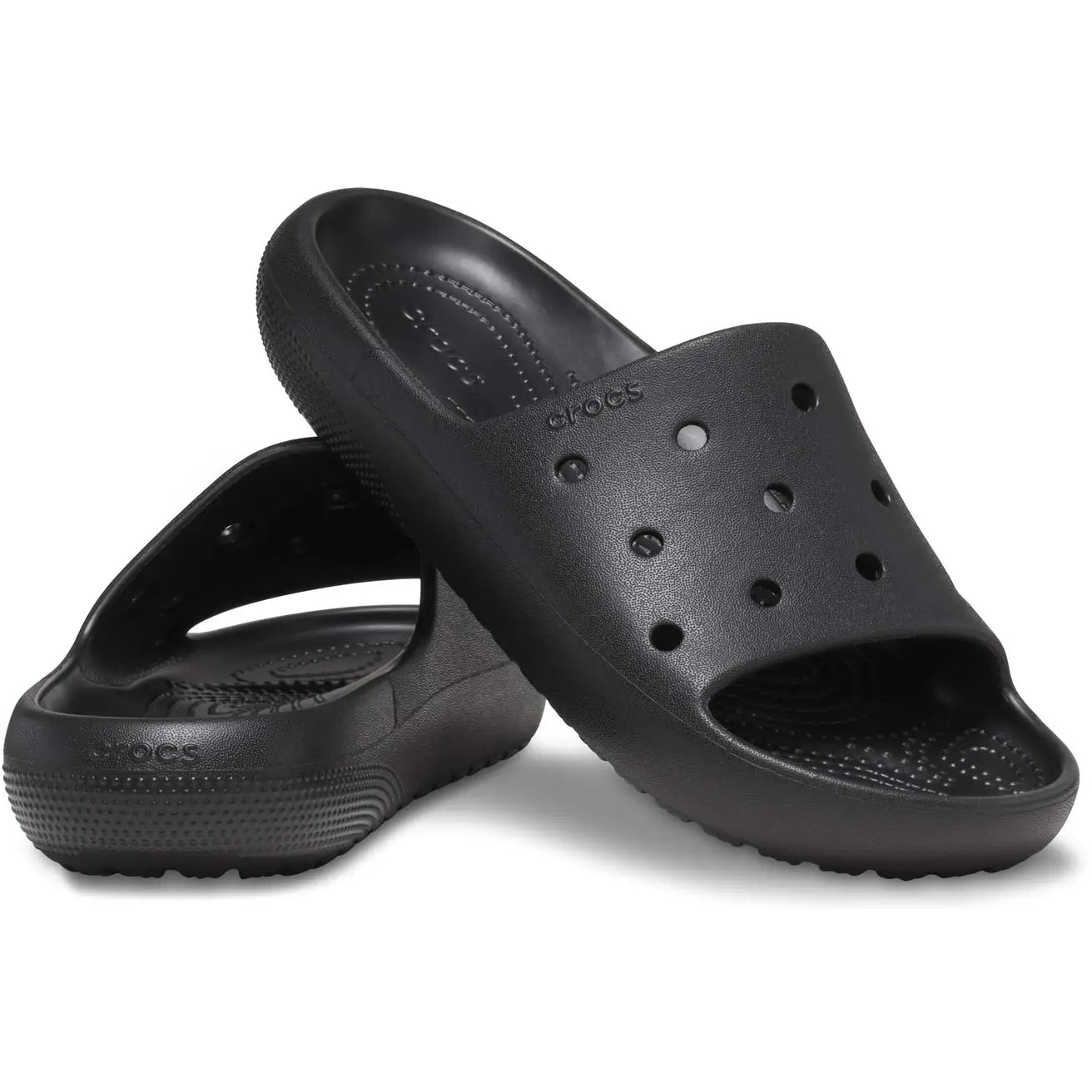 - Crocs Classic Slides (Scuffs) Mens Black - (209401-001) - F