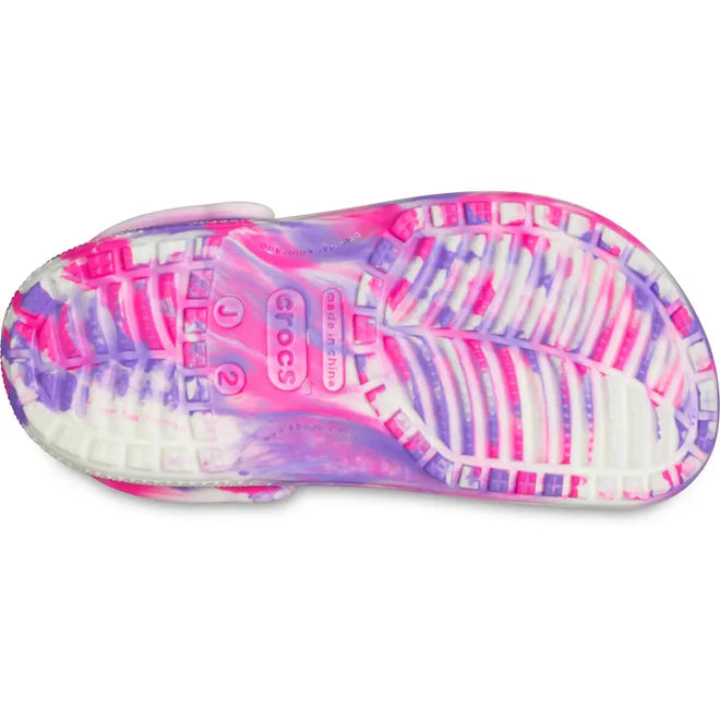.Crocs Kids/Youth Original Classic Clogs Glow Marbled Pink Crush Multi - (210718-6TX) - F