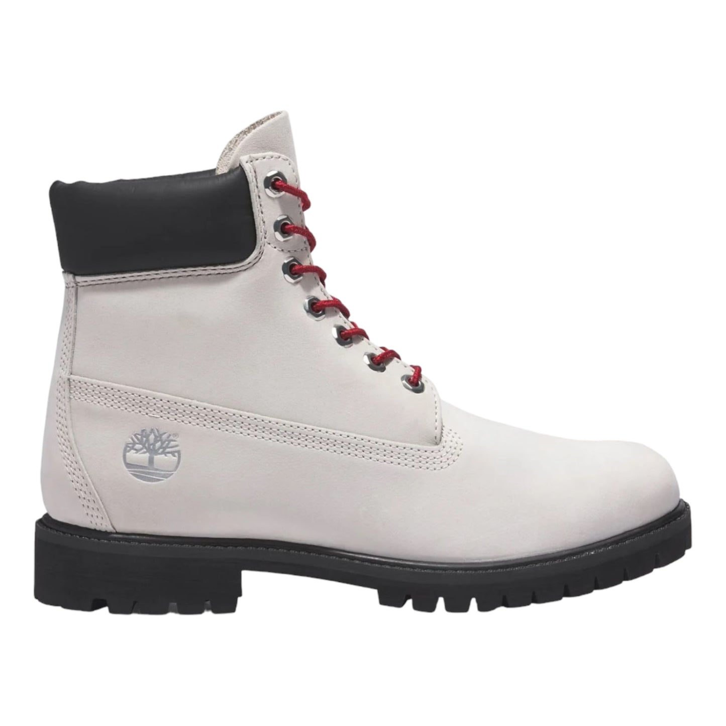 Timberland 6-Inch Premium Waterproof Boots - Color: Grey Nubuck/Red - (TB010061) - TIG - R2L17