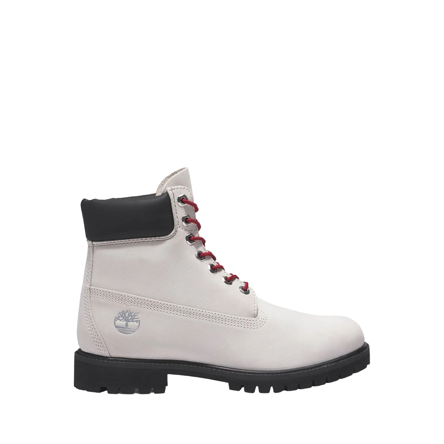 Timberland 6-Inch Premium Waterproof Boots - Color: Grey Nubuck/Red - (TB010061) - TIG - R2L17