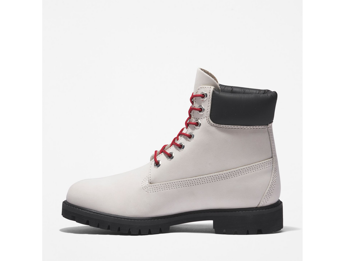 Timberland 6-Inch Premium Waterproof Boots - Color: Grey Nubuck/Red - (TB010061) - TIG - R2L17