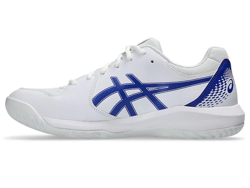 .ASICS GEL-DEDICATE 8 NETBALL SHOES - WHITE/BLUE - (1041A408-106) - HRD - R2L14