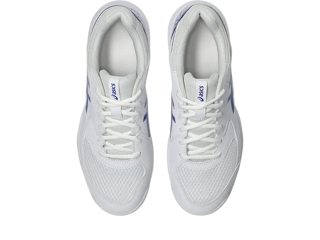 .ASICS GEL-DEDICATE 8 NETBALL SHOES - WHITE/BLUE - (1041A408-106) - HRD - R2L14