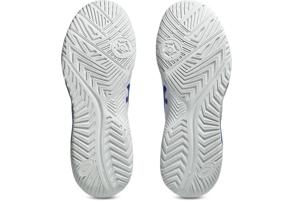 .ASICS GEL-DEDICATE 8 NETBALL SHOES - WHITE/BLUE - (1041A408-106) - HRD - R2L14