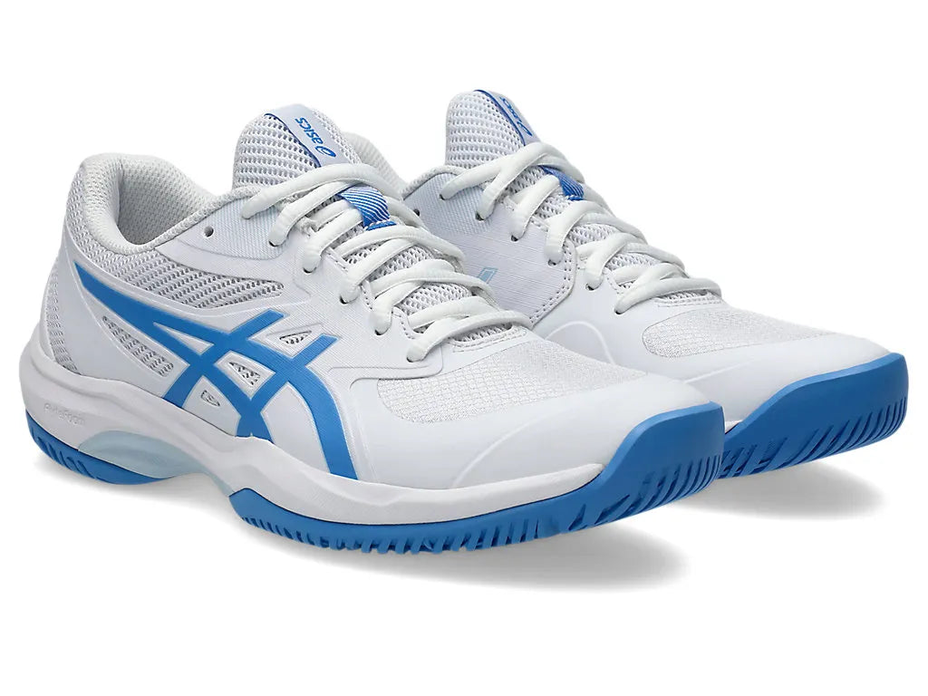 .ASICS WOMEN GEL GAME 9 NETBALL SHOES - WHITE/BLUE - (1042A281-100) - G56 - R2L12