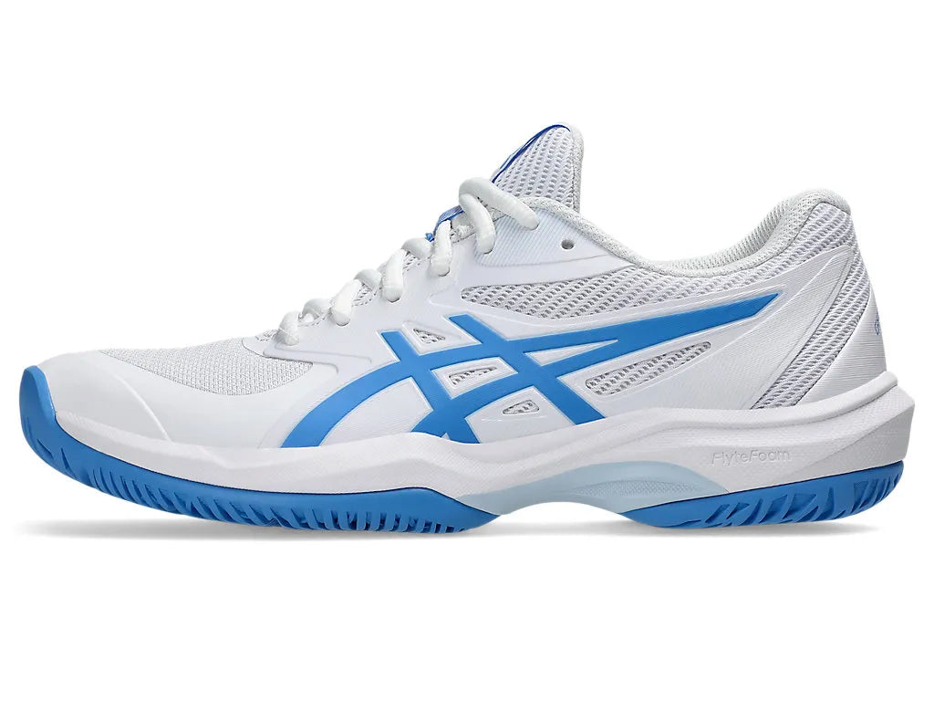 .ASICS WOMEN GEL GAME 9 NETBALL SHOES - WHITE/BLUE - (1042A281-100) - G56 - R2L12