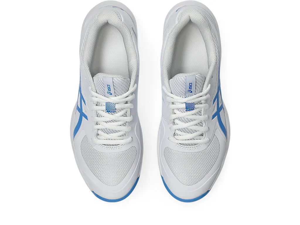 .ASICS WOMEN GEL GAME 9 NETBALL SHOES - WHITE/BLUE - (1042A281-100) - G56 - R2L12