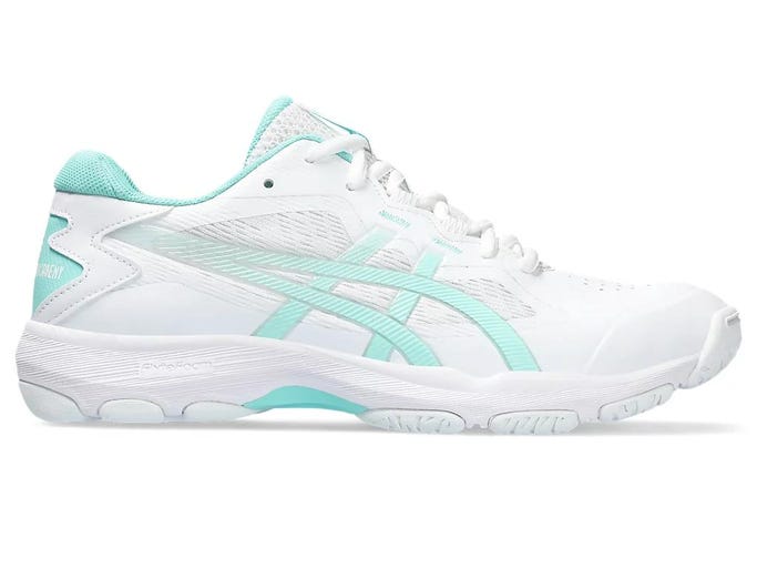 .ASICS WOMEN GEL-NETBURNER ACADEMY 9 NETBALL SHOES - WHITE ILLUMINATE MINT - (1072A098-102) - GN9 - R2L17