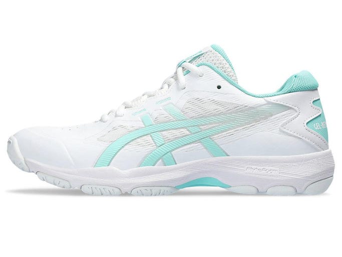 .ASICS WOMEN GEL-NETBURNER ACADEMY 9 NETBALL SHOES - WHITE ILLUMINATE MINT - (1072A098-102) - GN9 - R2L17