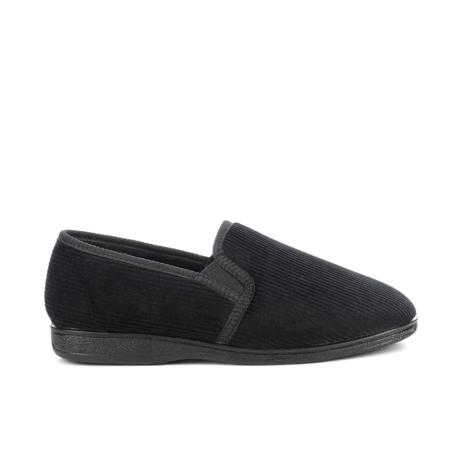 .Grosby Mens BLAKE 2 Black Slippers - BLACK - (401221) - BLK - F