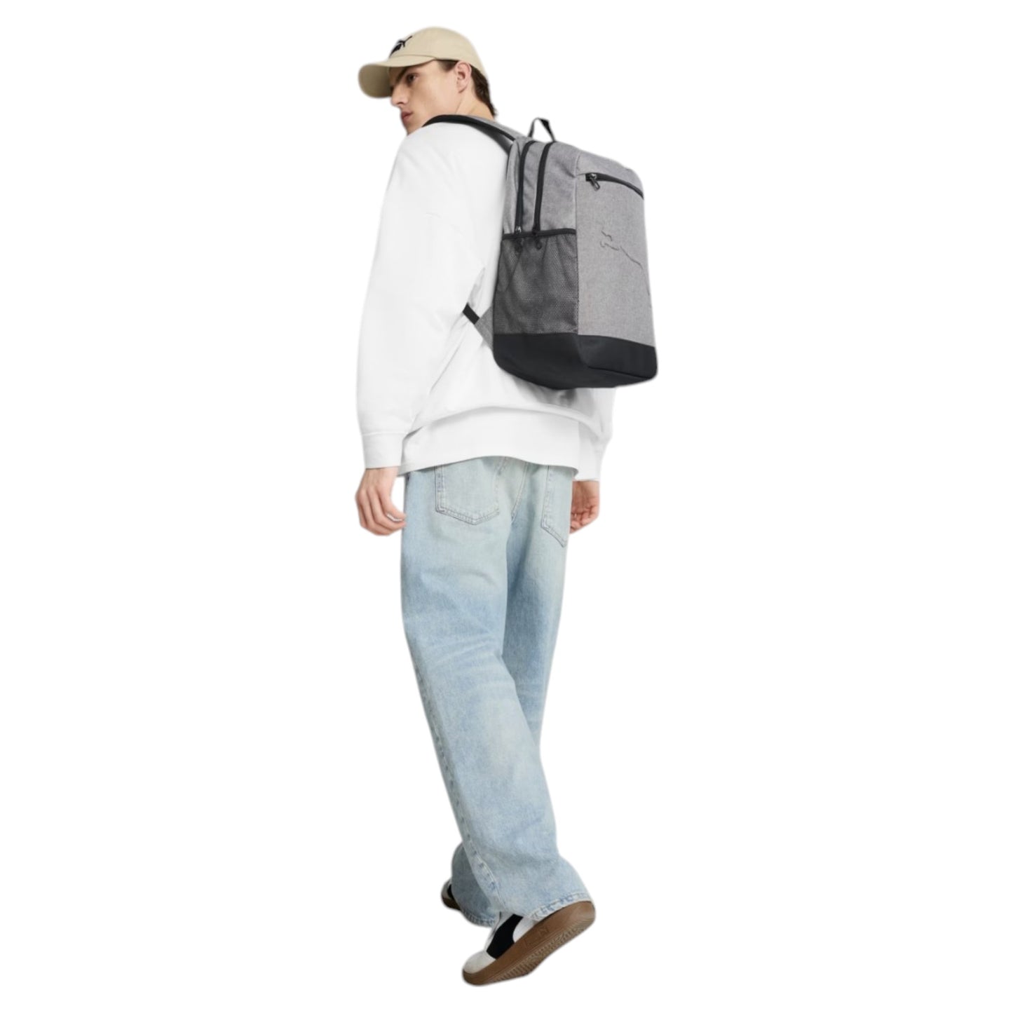 .PUMA Buzz Heather Backpack - Grey/Black - (091350 01)