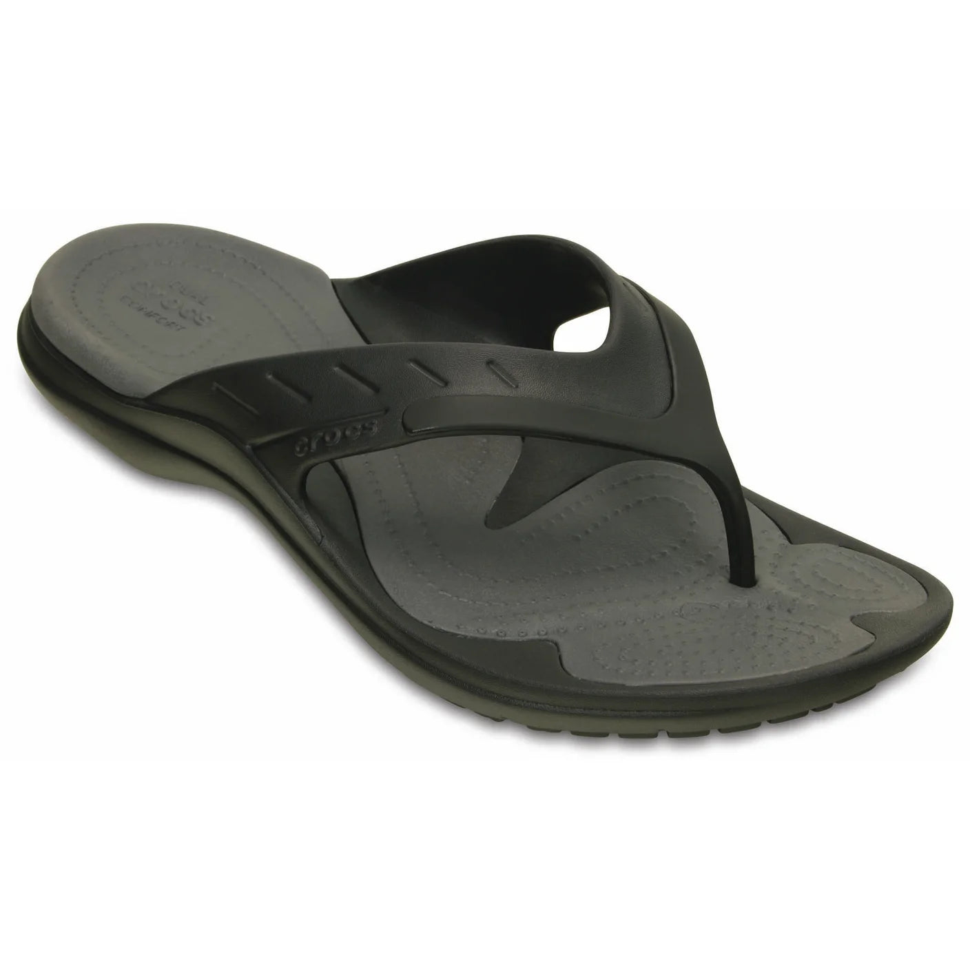 - Crocs Mens (JANDALS) Modi Sport Flip Relaxed Fit Black / Graphite - (202636-02S) - L16