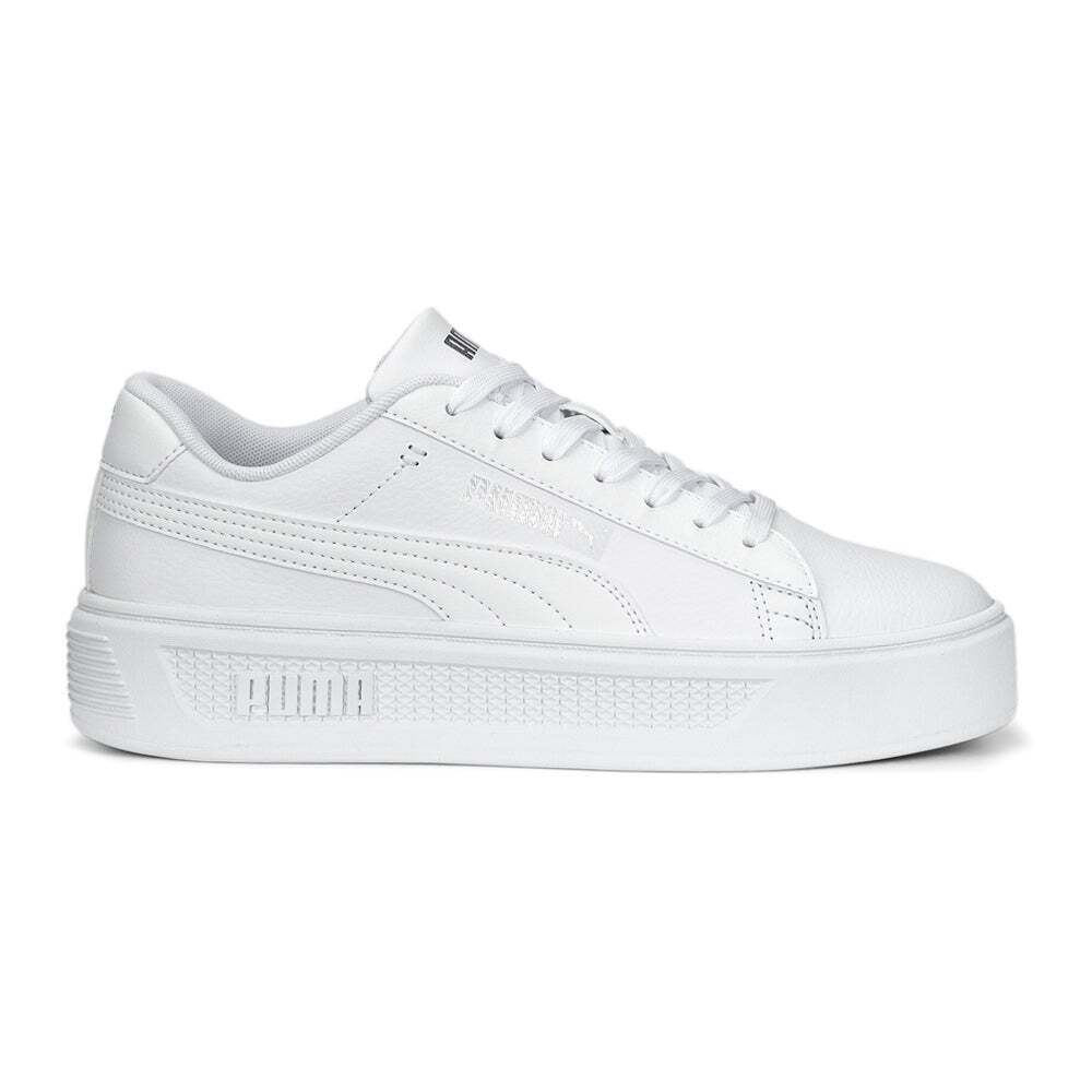 - Puma Womens Smash Platform V3 WHITE/SILVER - (390758 01) - PF3- R1L5