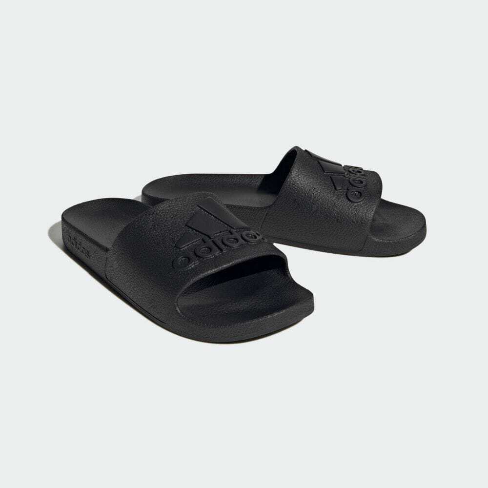 - ADIDAS ADILETTE AQUA RUBBER SLIDES BLACK / BLACK - (IF7371) - CBI - R2