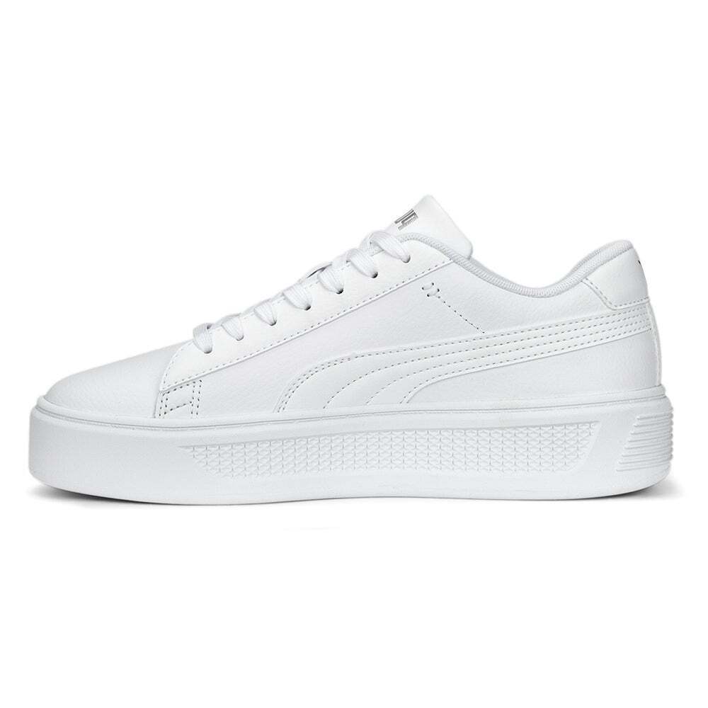 .Puma Womens Smash Platform V3 WHITE/SILVER - (390758 01) - PF3- R1L5